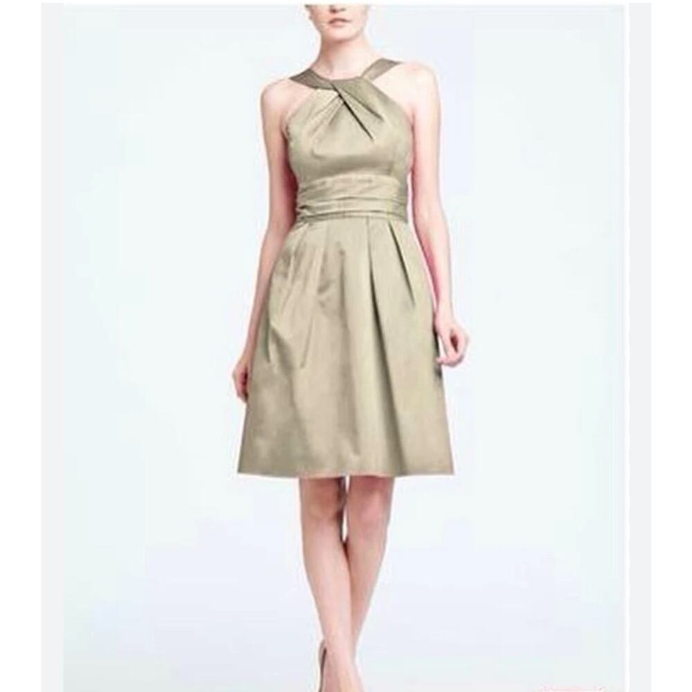 Davids Bridal Elegant Cream Halter Dress Size 14